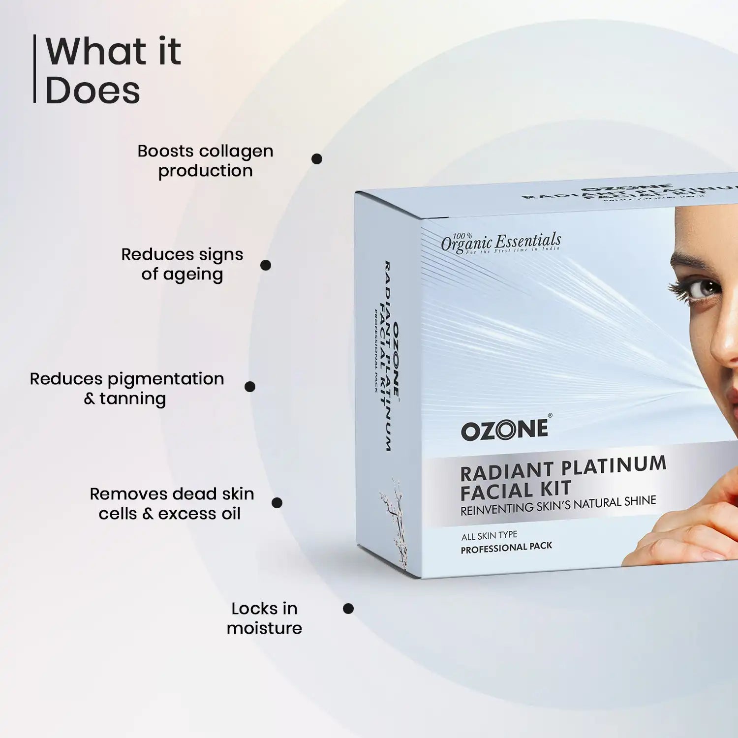 Ozone Radiant Platinum Facial Kit